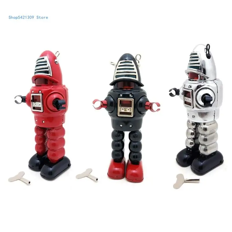 

9’’ Mechanical Planet Robot Clockwork Toy Windup Tin Toy Kid Education Gift Child Fine Motor Skill Toy Retro Home Decors