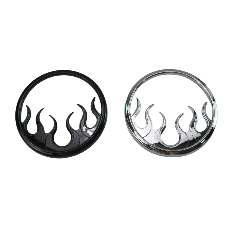 Motorcycle Flame Front Speaker Grill Accent Trim Cover For Harley Touring Electra Glide Ultra Limited FLHYK 2014-2022