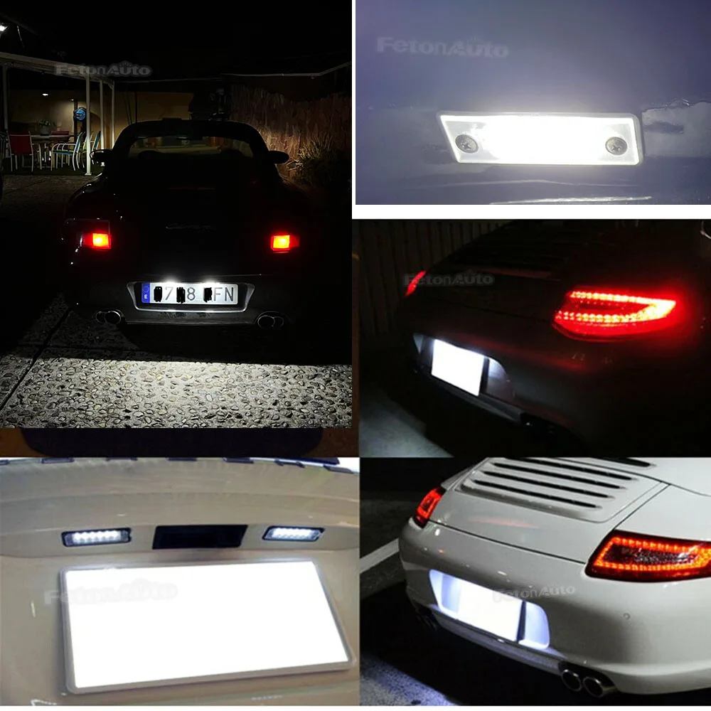 FOR Porsche Boxster 986 1997 1998 1999 2000 2001 2002 2003 2004 LED license plate rear lamp 6000K Xenon white