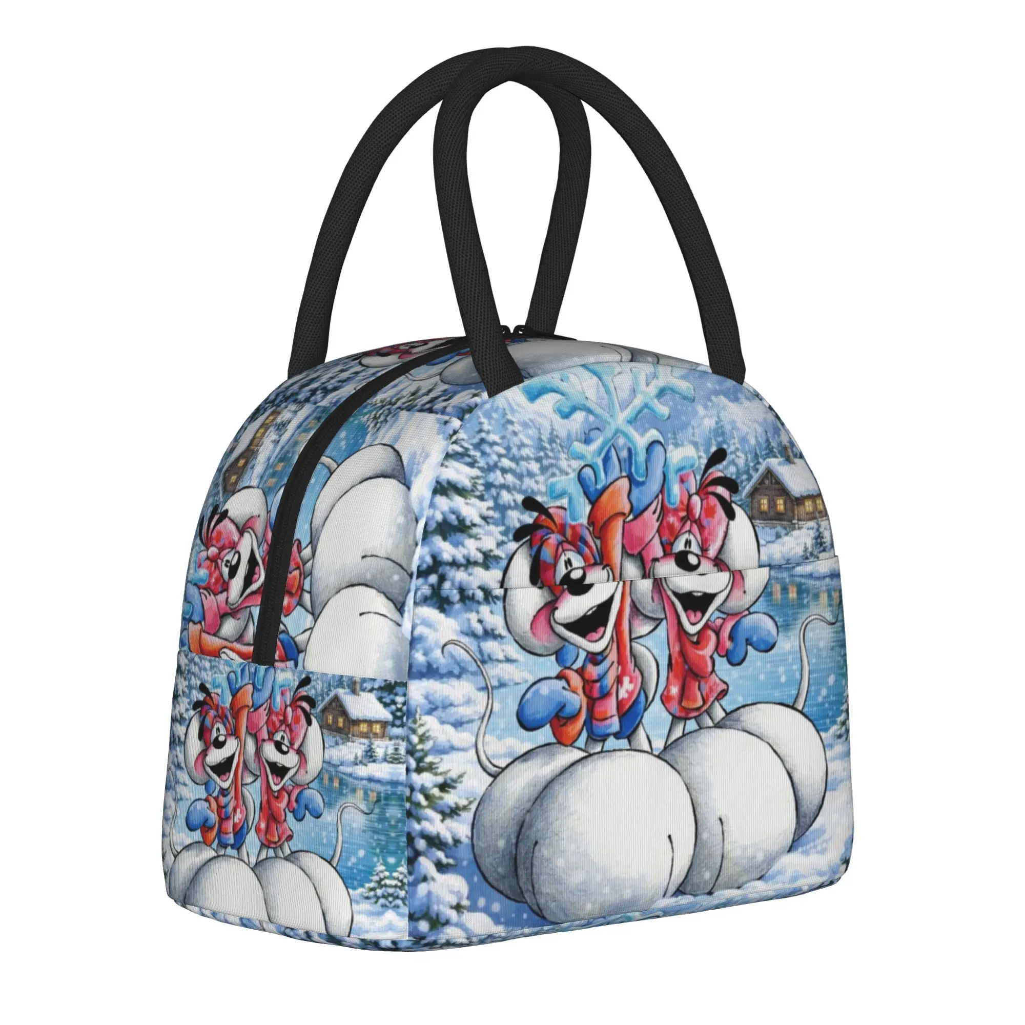Diddl mouse Insulated Lunch Bag for Men Women  Food Bag Reusable Thermal Cooler Lunch Boxes For Picnic