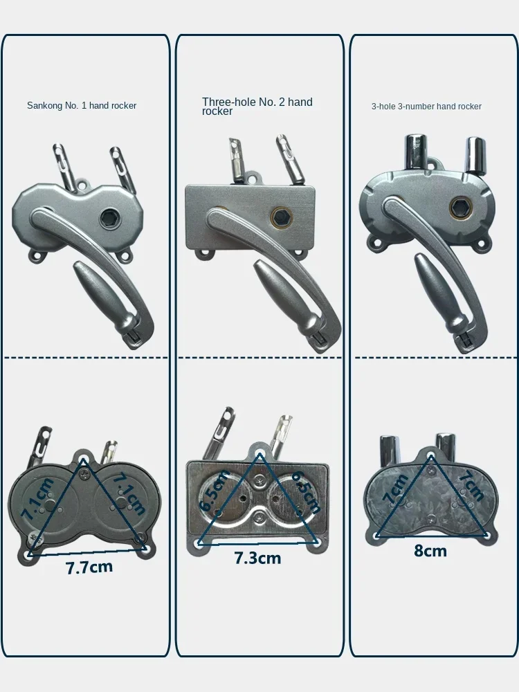 Double Rod Elevating Drying Racks Accessories Hand Winch Balcony Handle Three Holes Two Holes