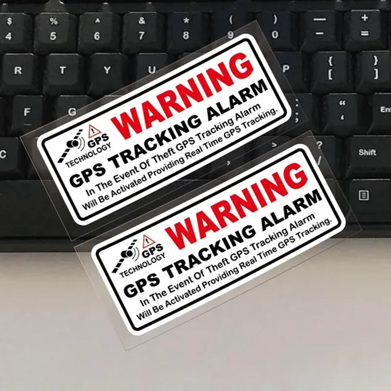 Car Stickers Warning GPS Tracking Alarm Waterproof Vinyl Decals Fuel Tank Cap Rear Bumper Auto Accessories Warning Decoration