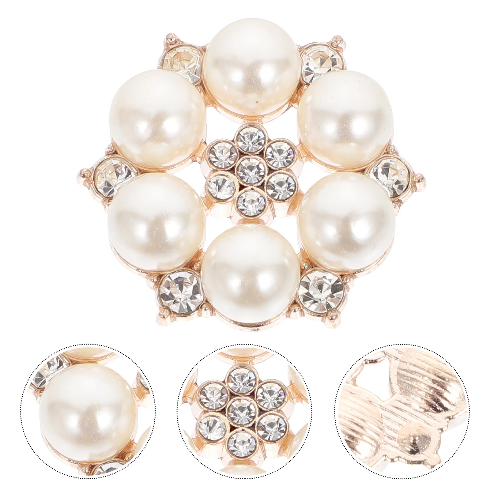 

30 Pcs Pearl Flower Brooch of The Lid Jewelry Clothes Accessories Decor DIY Headdress Button