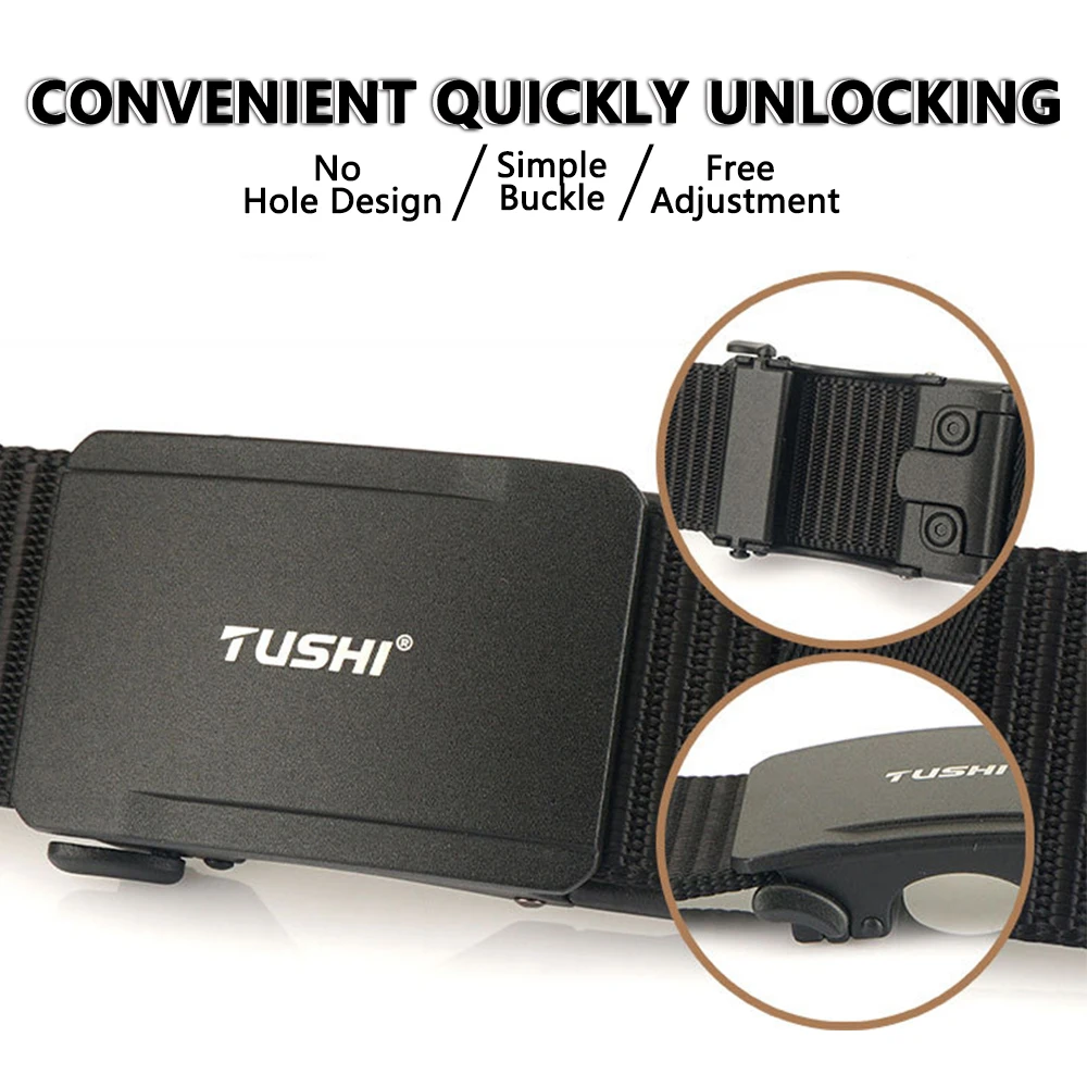 TUSHI Neuer Automatischer Schnallengürtel Leichter Komfortabler Nylon-Militärgürtel Outdoor-Jagd Multifunktionaler Taktischer Gürtel Canvas Herrengürtel – Detail 2