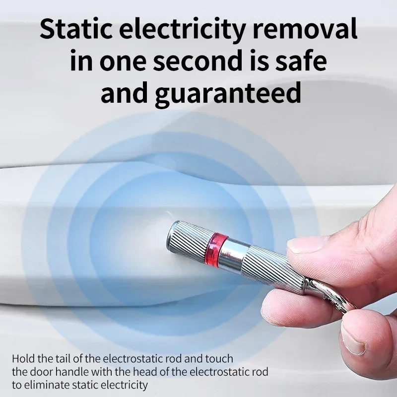 Static Rod Electrostatic Discharger Portable Anti-Static Keychain Winter Dry Climate Static Eliminator LED Electricity Detection