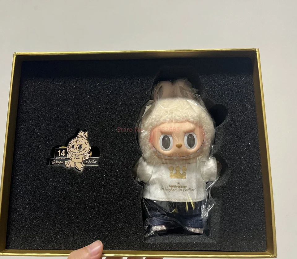 

Hot 14th Anniversary Employee Gift Box Labubu Vinyl Doll Doll Bag Pendant Decoration Blind Box Key Chain Peripherals Replica Toy