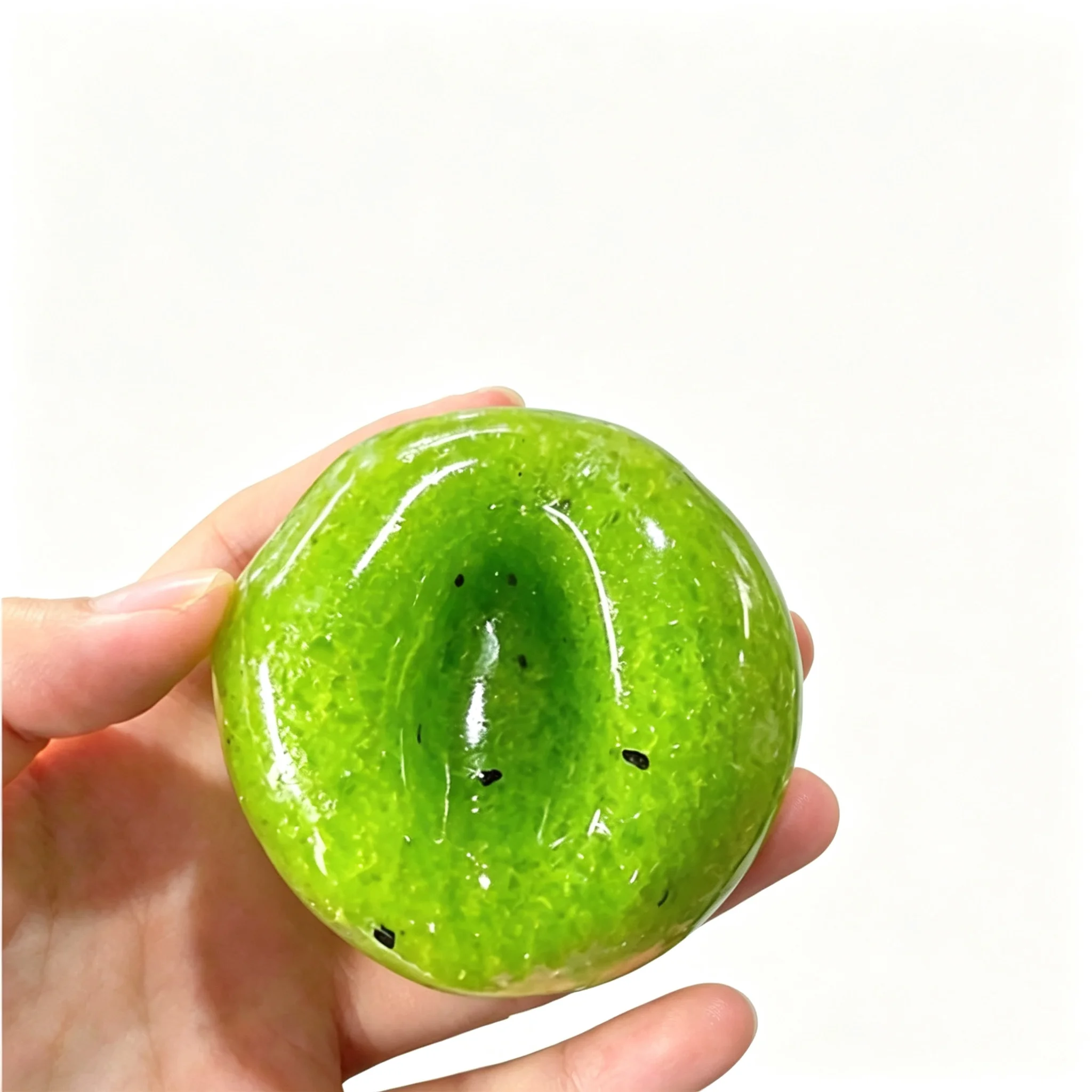 Green Speckled Squishy Squeeze Toy, Ice Texture Fidget Stress Relief Toy