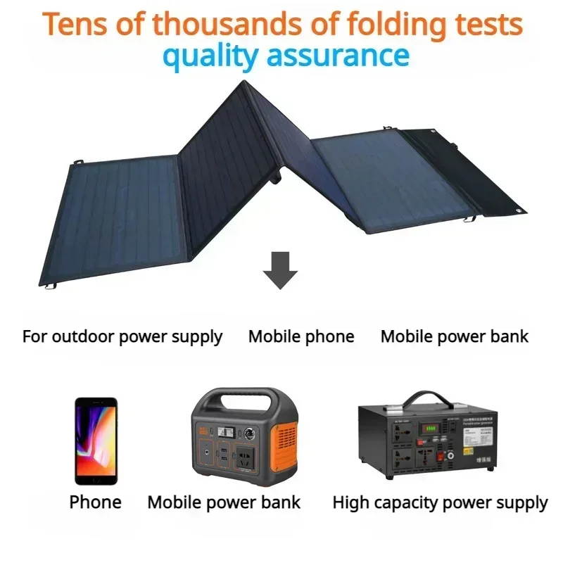 2023 New Folding 18V 400W Solar Panel USB Output Monocrystallinel Waterproof Solar Cells Folding Package with Support