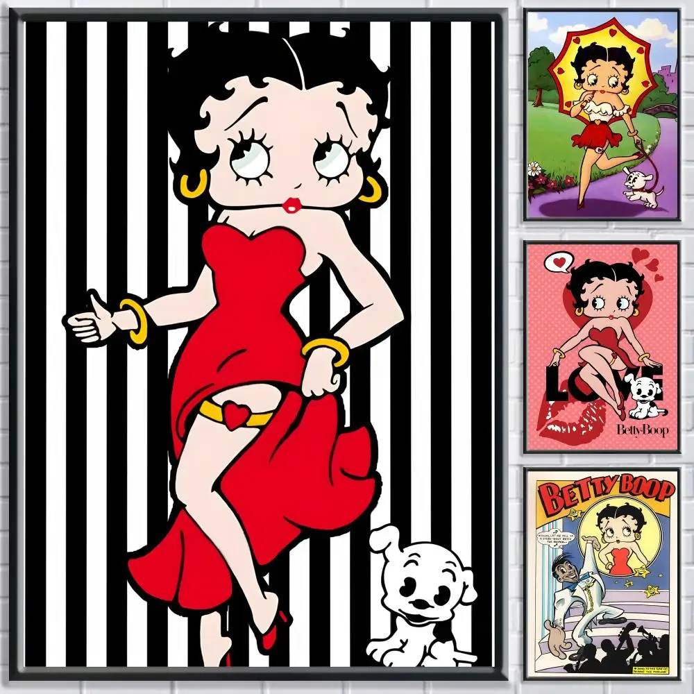 Cute B-BettyS Boop Poster Bedroom Living Room Study & Beyond Self Adhesive Decor + Perfect Gift