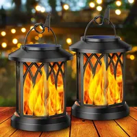 Solar Garden Light Flame Lamp Yard Landscape Lights Waterproof Outdoor Hanging Lantern Decorative Flame Light