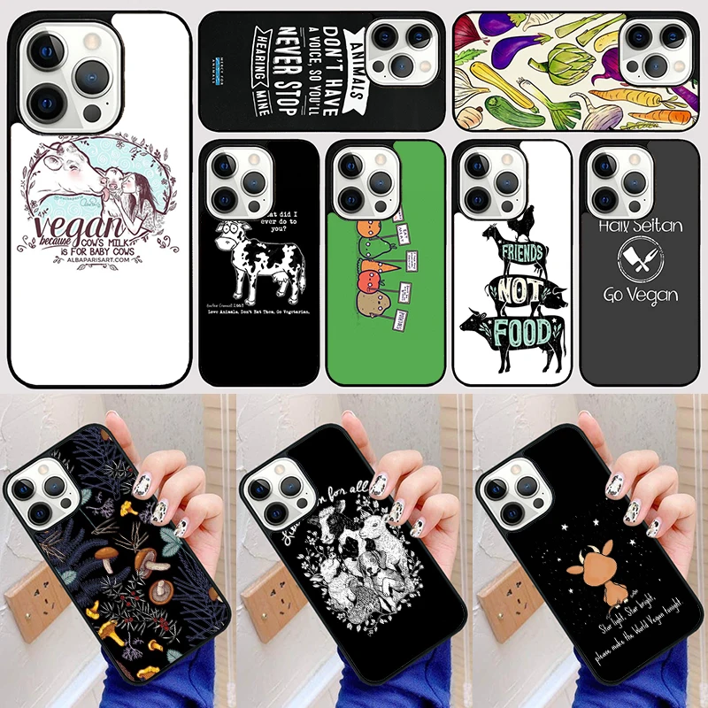 Go Vegan Food Vegetarians VEGGIE Phone Case Cover for iPhone 16 15 SE2020 14 13 11 12 Pro Max mini XS XR X PlusS Fundas Coque