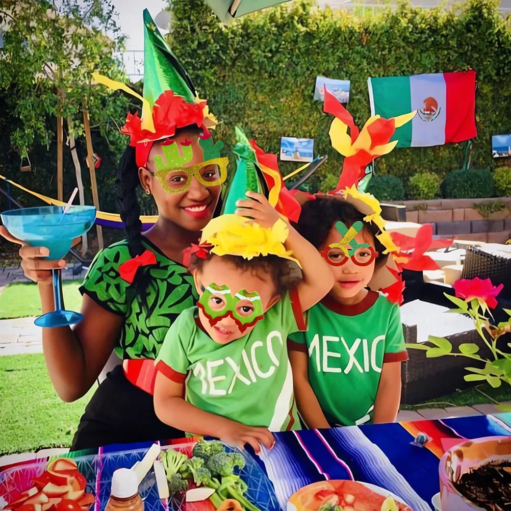 4 قطعة إطارات الحفلات المكسيكية كرنفال النظارات الجدة نظارات الحفلات الدعائم صور الدعائم مهرجان زي الملحقات #1