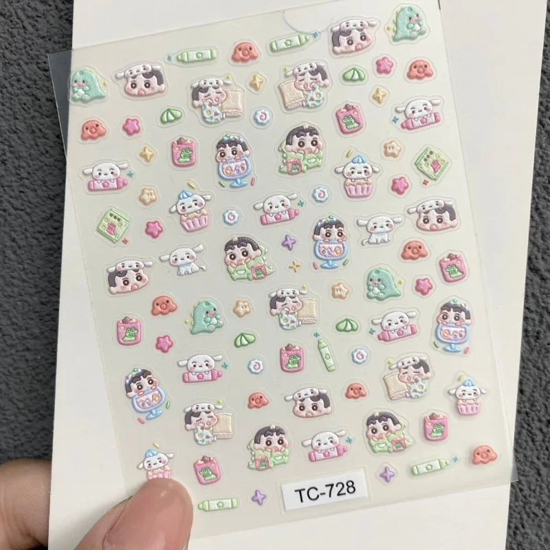 Anime Cartoon Shin-chan Cute Stickers Diy Nails Art Fake Nails Patches Material Phone Case Decoration Girls Kids Manicure Gift view 6