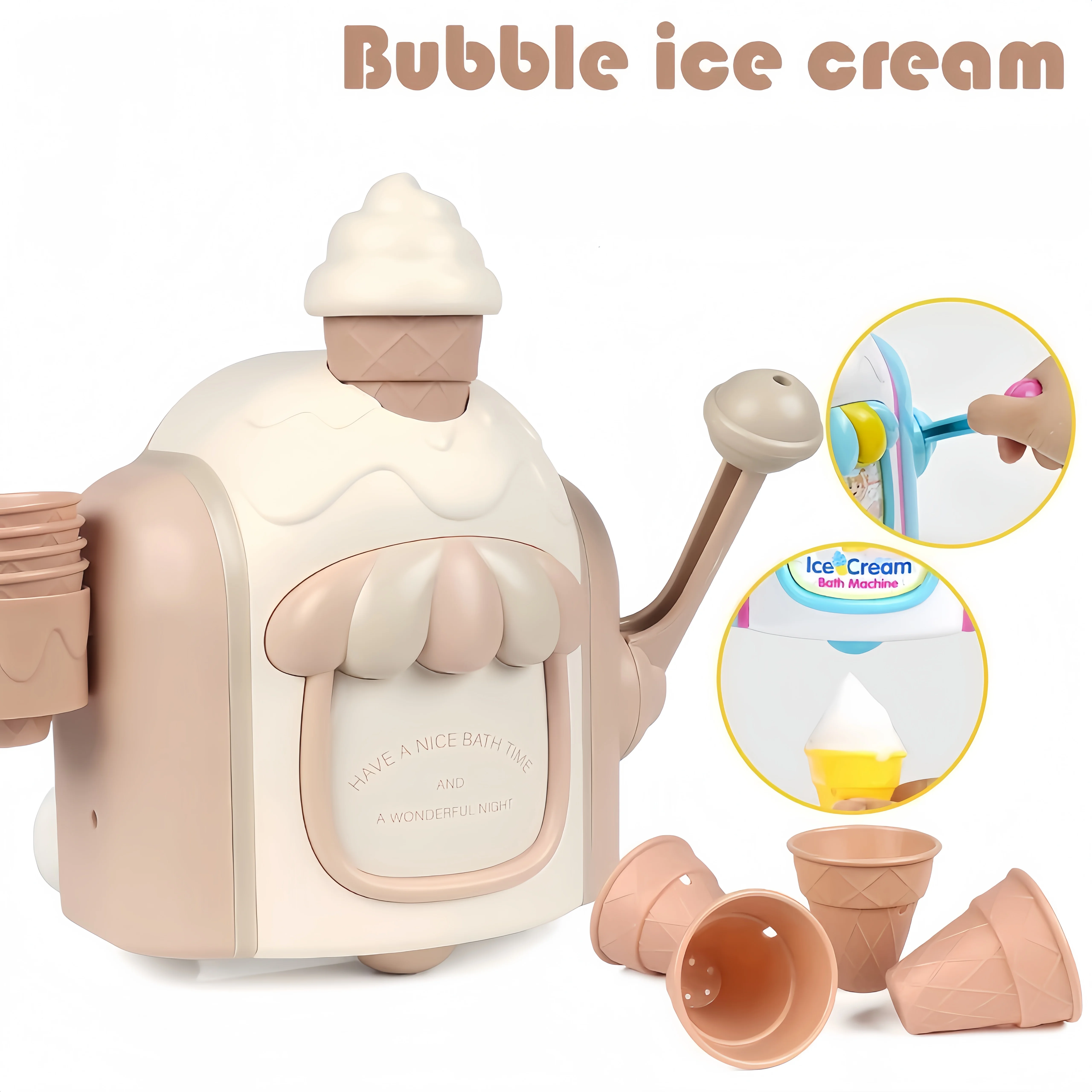 

Creative Ice Cream Foam Machine Car Bath Toys Toddler Ice Cream Maker Bubble Foam Play bathroom Machine Soap dispenser