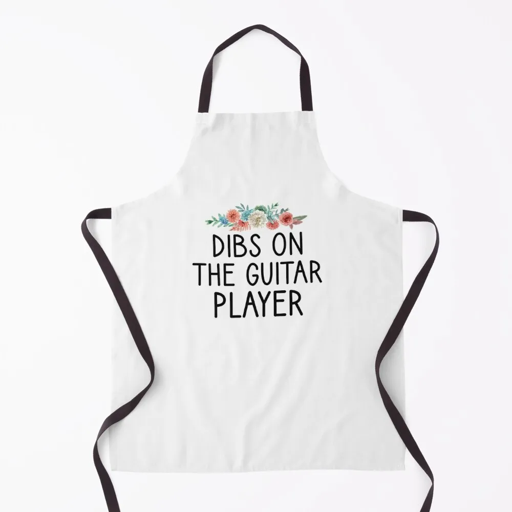 

Dibs On The Guitar Player / Guitar Lovers Gift Idea Funny Guitarist Player Quote Gift Love Musician Gift idea floral style Apron