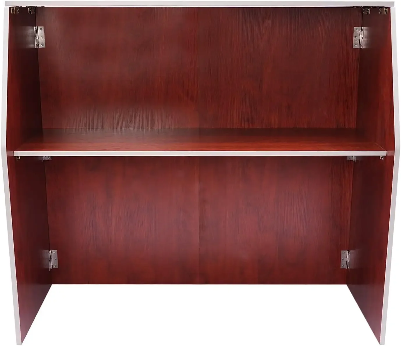 บาร์พับได้แบบพกพาสำหรับงานอีเวนต์ ขนาด 4 ฟุต พร้อมชั้นวางด้านบนและด้านกลาง, โต๊ะบาร์เทนเดอร์แบบพับได้พร้อมตู้เก็บของ, โต๊ะเคลื่อนที่เคลือบลามิเนต