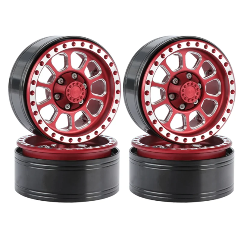 4Pcs 110G/Pcs Heavy Duty 1.9 Beadlock Wheel Rim Hub for 1/10 RC Crawler Car Axial SCX10 Traxxas TRX4 RC4WD D90 VS4-10,1