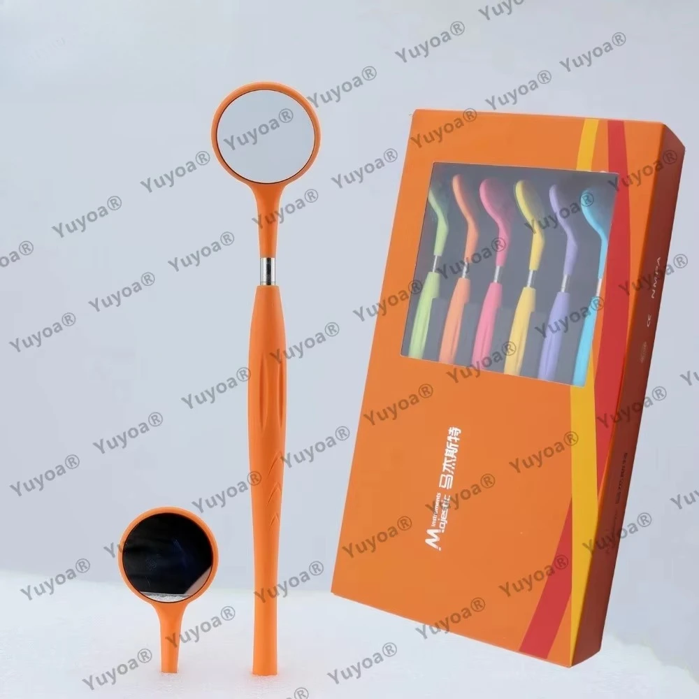 6pcs/set High Quality Dentistry Autoclavable Mouth Mirrors with Root Canal Measurement Premium Front Surface Reflector Oral Exam