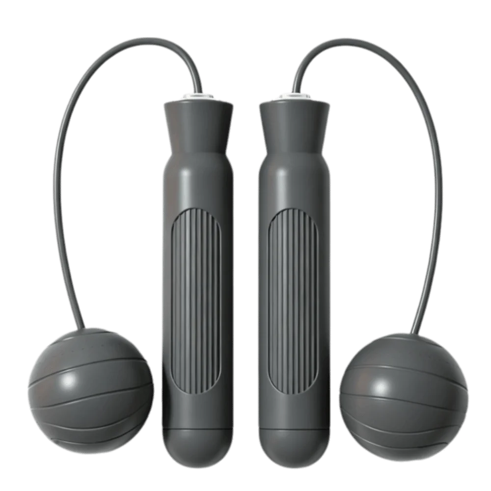 2pcs Weighted Design Ropeless Skipping Rope Silent Operation Black Color Cordless Jump Rope Portable Portable Jump Rope