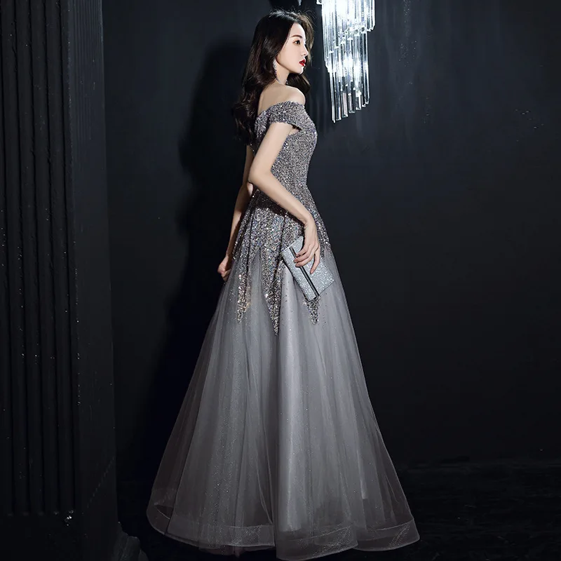 Abendkleid Long Style neue Schwerindustrie Host hochwertige Slim Fit Star Sky Abendkleid Ballkleid Geburtstags feier