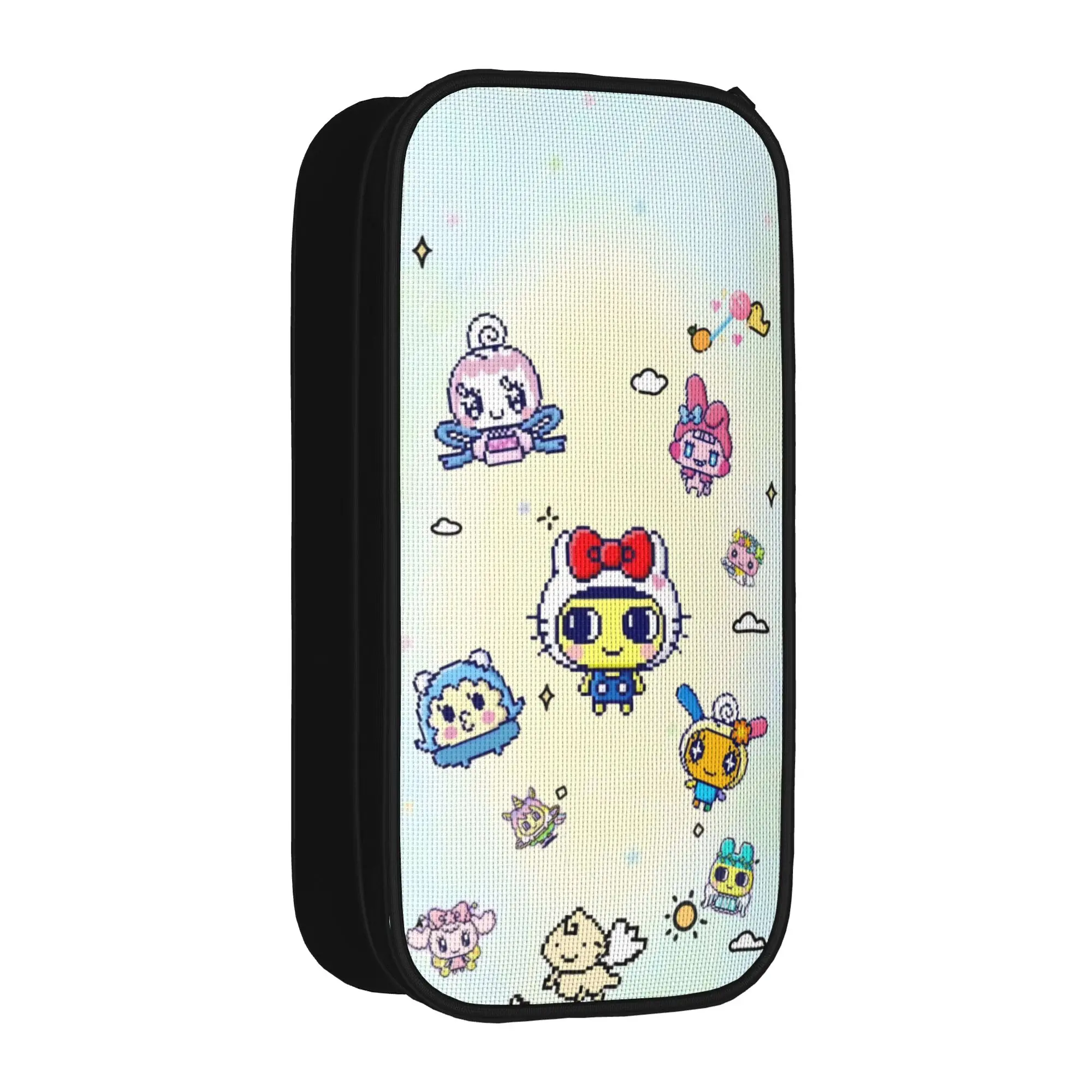 

Large Capacity Pen Box Tamagotchis Cartoon Games Merch Double Layer Pencil Box Girl Make Up Bag Birthday Gift