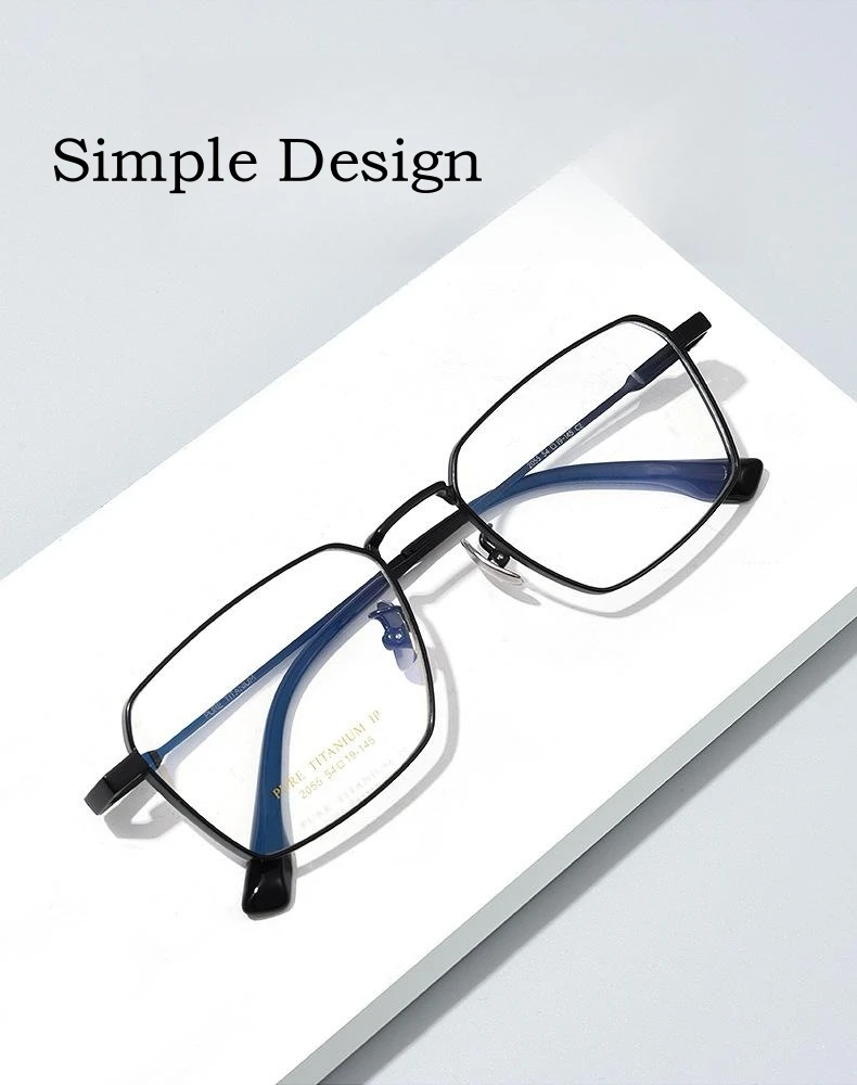 Yimaruili ultraleichte Business-Mode Myopie Brillen Retro Quadrat reines Titan optische Brille Rahmen Männer 205ct – Detail 2