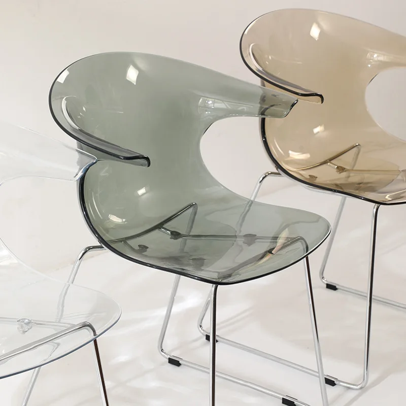 Nordic transparent dining chair medieval acrylic simple restaurant chair creative leisure chair