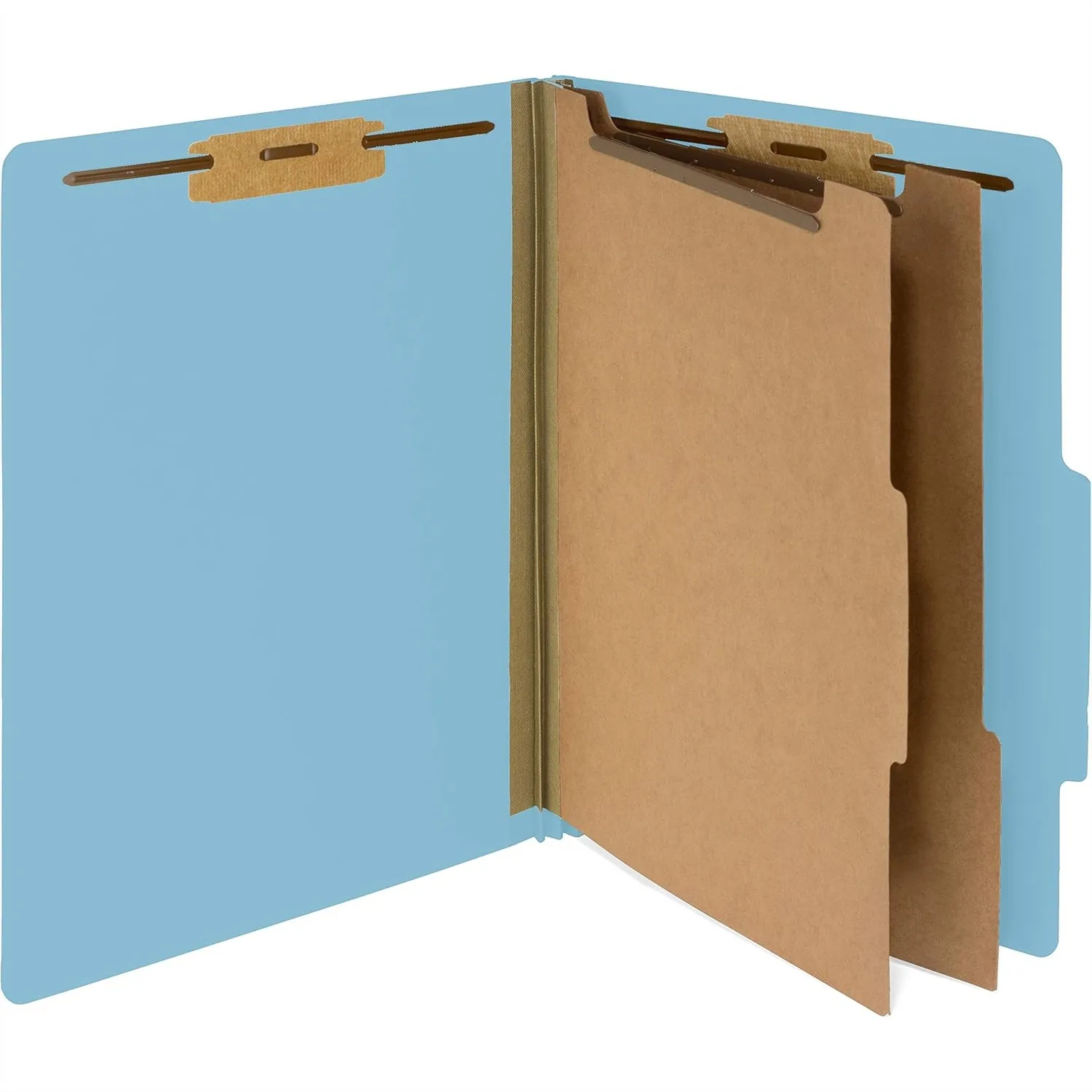 

10 Pack Light Blue Classification Folders with 2 Dividers, 2 Inch Expansion, Durable 2 Prongs for Letter Size Medical Law Office