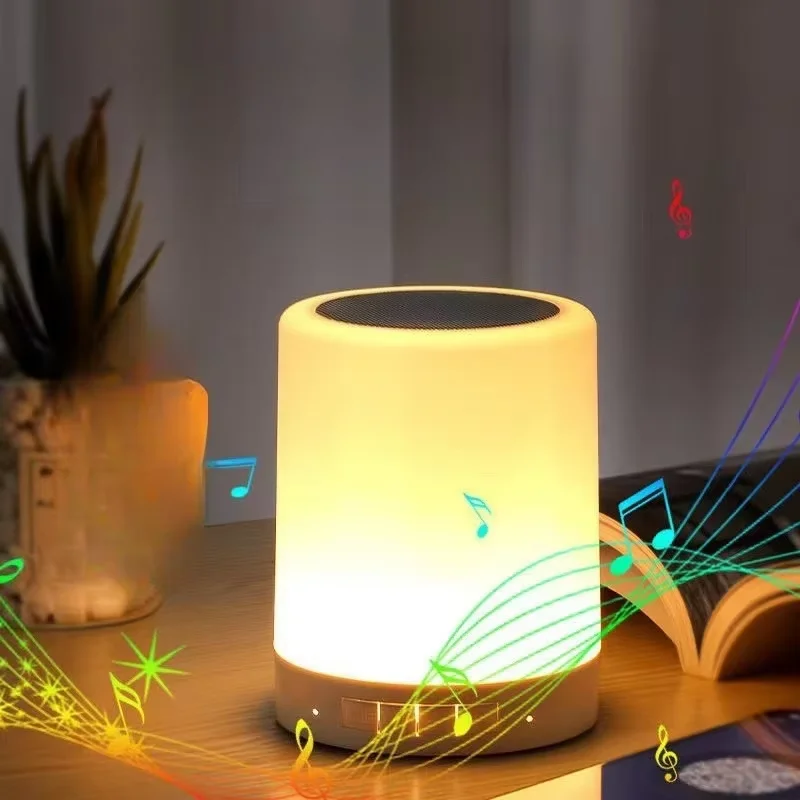 Portable Wireless Bluetooth Speaker Mini Touch Light LED Night Light Bedside Table Lamp for Kids - Better Sleep Gift
