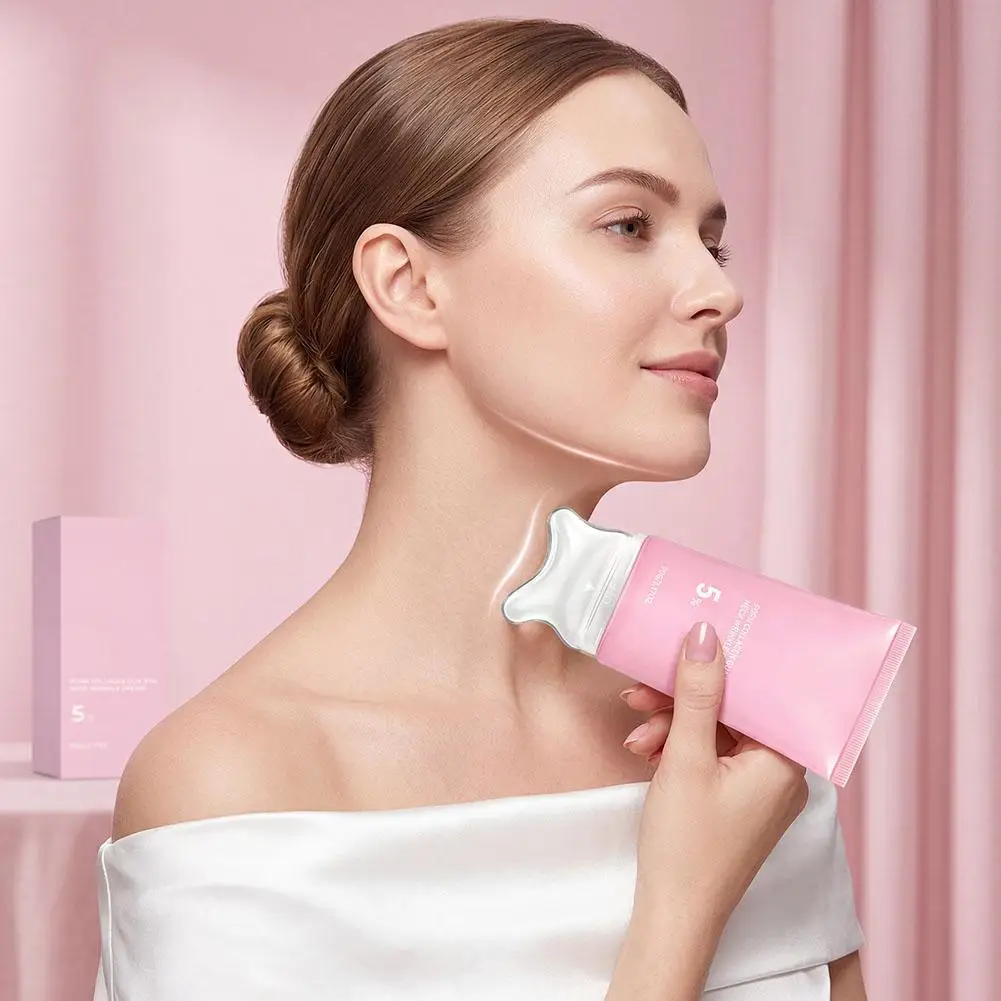 PDRN Pink Collagen Volume Multi Balm /PDRN Collagen Gua Sha Roller Neck Cream Deeply Hydrating Moisturizing Plumping Face Neck