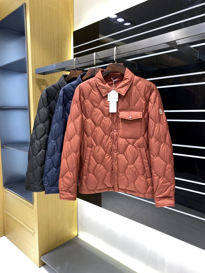 سحابة الإحساس خفيفة الوزن Du down Jaet irt Sle الخياطة الرجال عادية التنقل تنوعا الخريف الشتاء ملابس خارجية #2