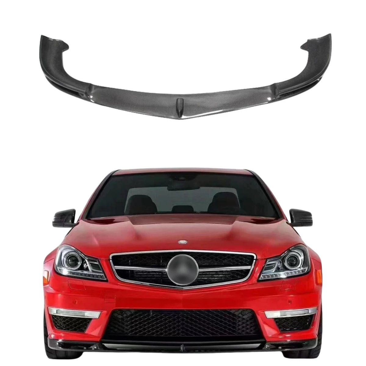 

Передний бампер из углеродного волокна в стиле V для Mercedes Benz W204 C63 2012+ Передняя губа