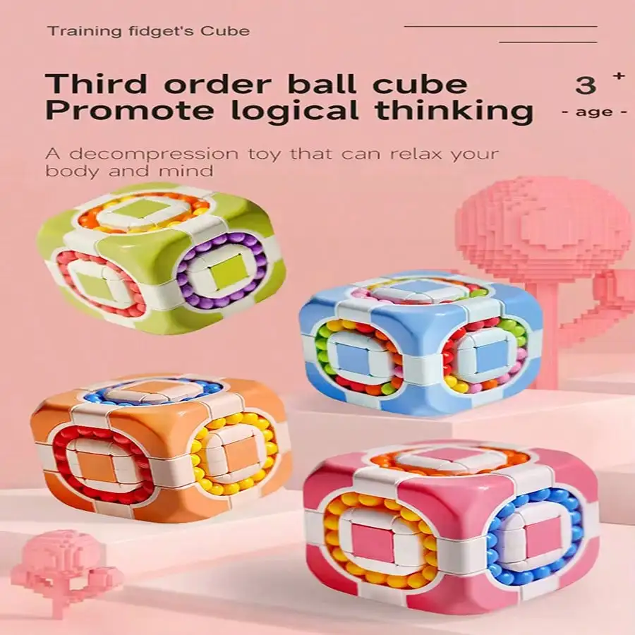 Magic Bean Fidget Decompression Cube for Release Stress Autism Anxiety Relieve Adult Kids Stress Relief Anti-Stress Fingertip