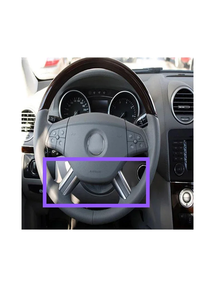 For Mercedes ML350 ML450 GL350 GL450 R320 R350 W164 W251 Steering Wheel Plating Chrome Trim Cover