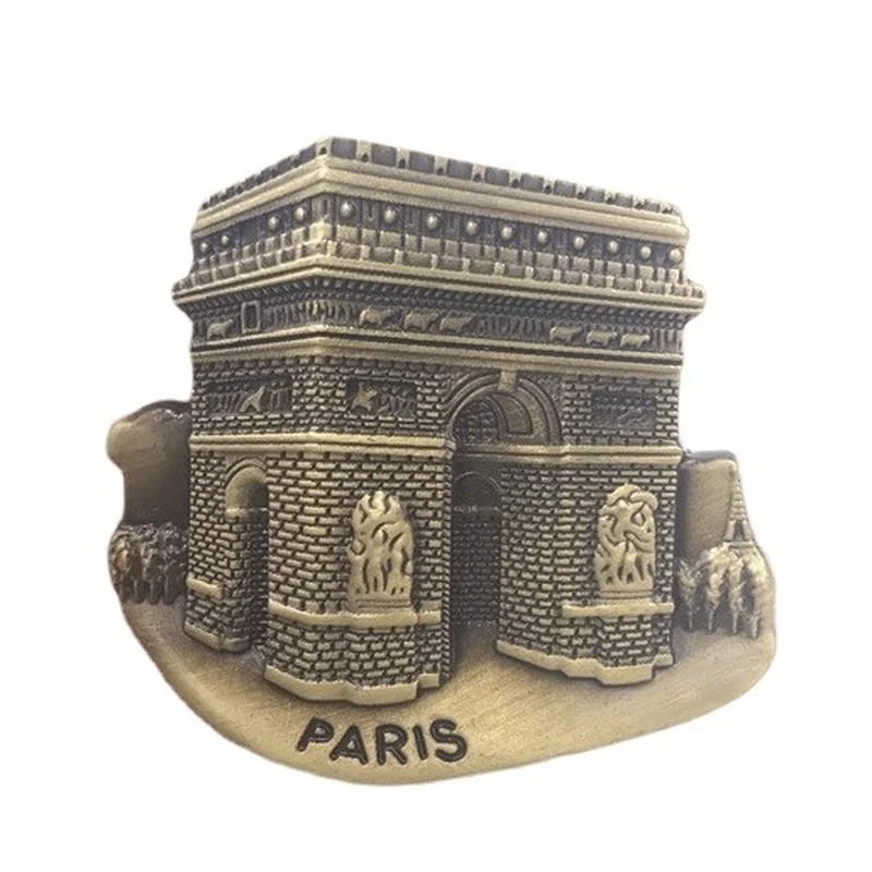 Metallic Fridge Magnets of Various Countries\'s Famous Landmarks France UJerusalem Travelling Souvenirs Magnetic Stickers Metal