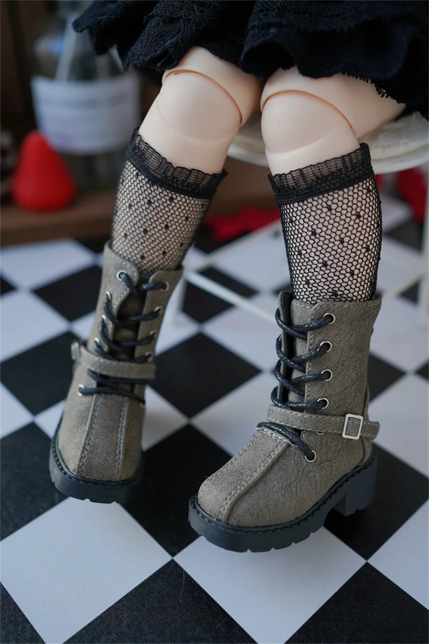 BJD shoes 4 points, 1/4 square head stitching side buckle ankle boots multi-color bjd doll accessories