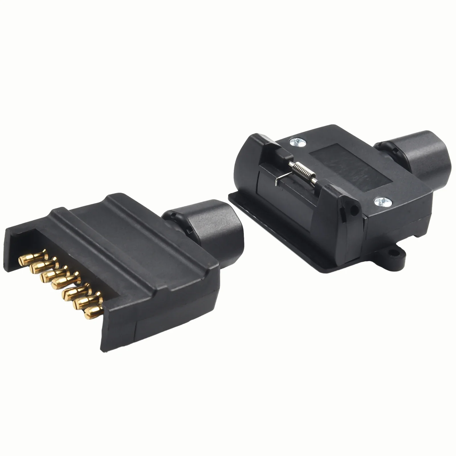 

Connector Flat Trailer Plug 12V DC Brass Cross Slotted Copper Needles Flat Trailer Plug Frosted Boats And Trailers