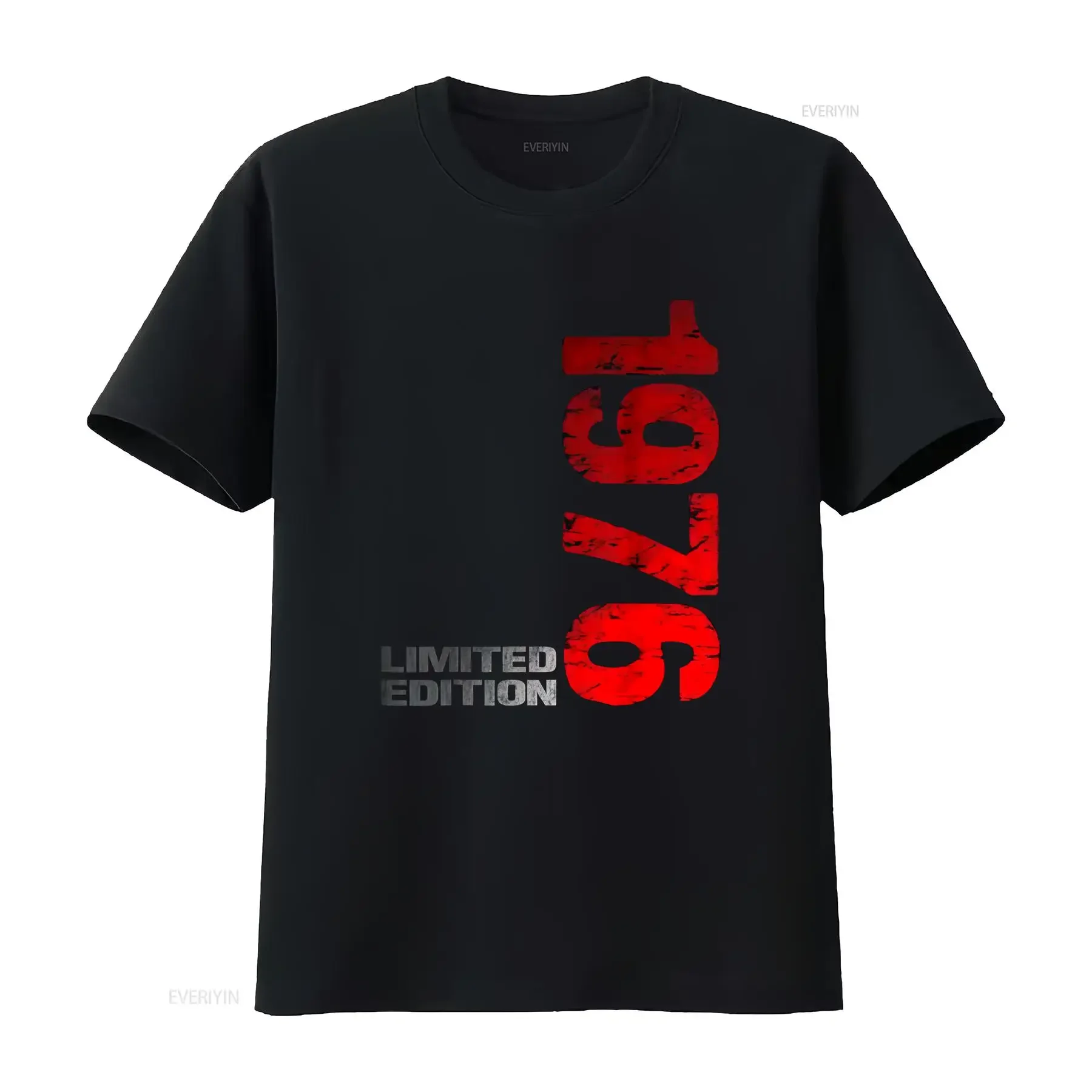 Camiseta Vintage para Hombre 1976 Edición Limitada Diseño Retro de los 70 con Estampado Red 76 Envejecido Ropa Casual Cuello