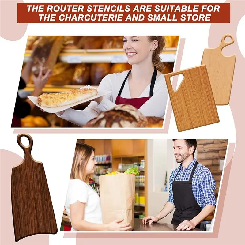 【Clearance Sale】5 Pcs Router Templates for Woodworking Acrylic Templates Angled Curvy Tracing Stencils Guide Tools for Kitchen