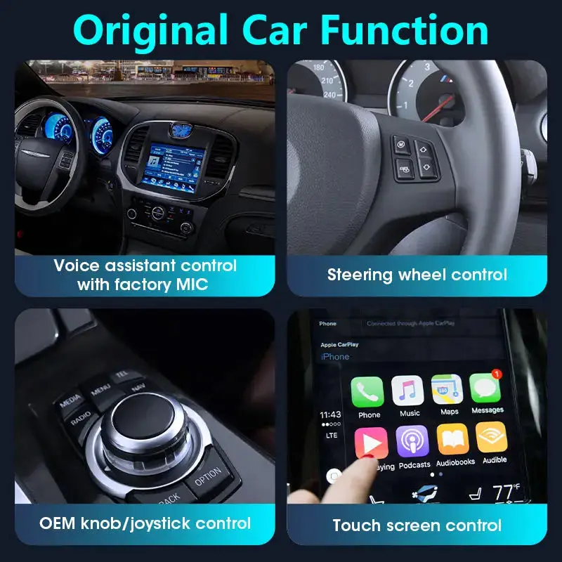 Toyoucar 2 to 1 Wired To Wireless Carplay Adapter Android Auto  Smart Mini Box Plug and Play For Benz Audi Toyotao Audi MG VW