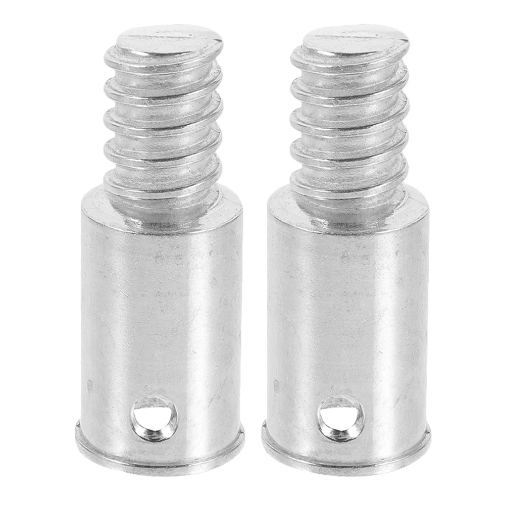 

2 Pcs Aluminum Alloy Threaded Headgear Broom Handle End Attachments Tips Stick Pole