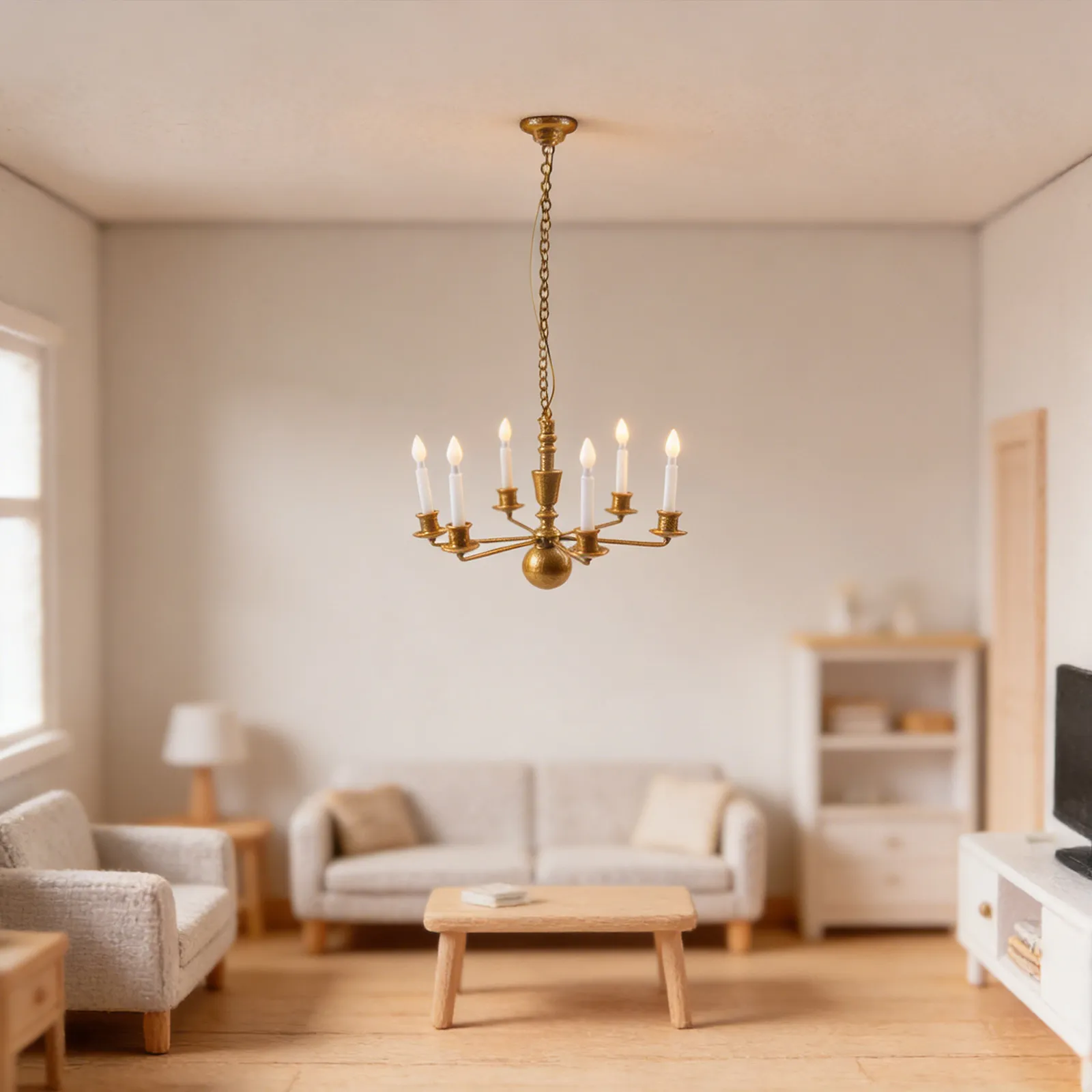 

Mini Ceiling Lamp Metal ABS Hanging Light Unique Decoration Mini House Accessory Sand Table Landscape DIY