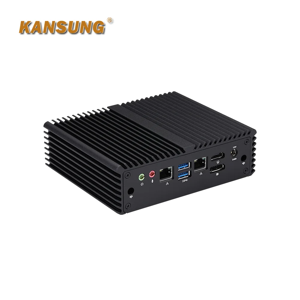 Dwurdzeniowy procesor Kansung Core i3-10110u Komputer przemysłowy 2*2,5g LAN bez wentylatora mini pc