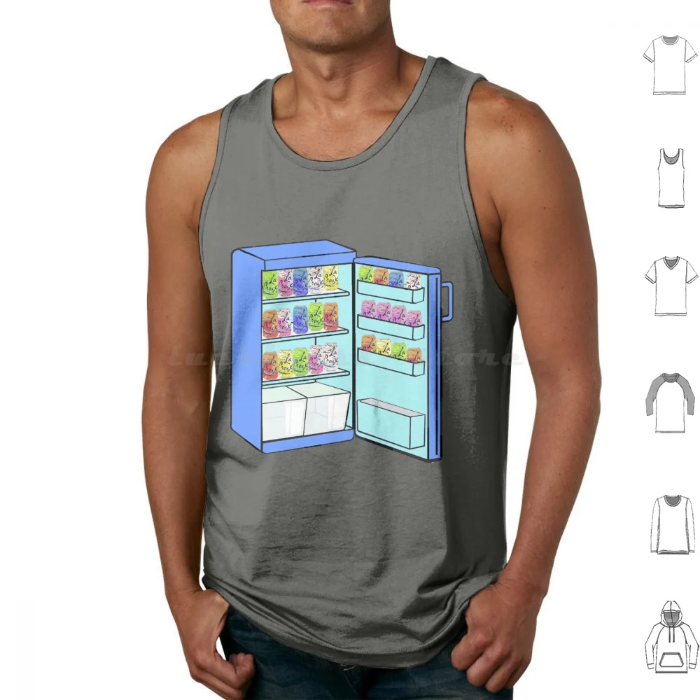 Frigorífico lleno de felicidad camisetas sin mangas estampado algodón La Croix Fan Art agua con gas refrigerio carbonatado comer refrescos