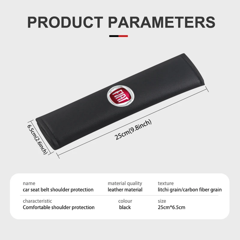 Leather Car Seat Belt Safety Shoulder Cover Protection Pad For Fiat 500 Grande Punto Tipo Stilo Palio Astra Bravo Panda