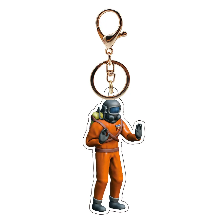 Game Lethal Company Keychains Cartoon Figure Key Chain Ring For Men Pendant Jewelry Fans Gift Cosplay Bag Accessories