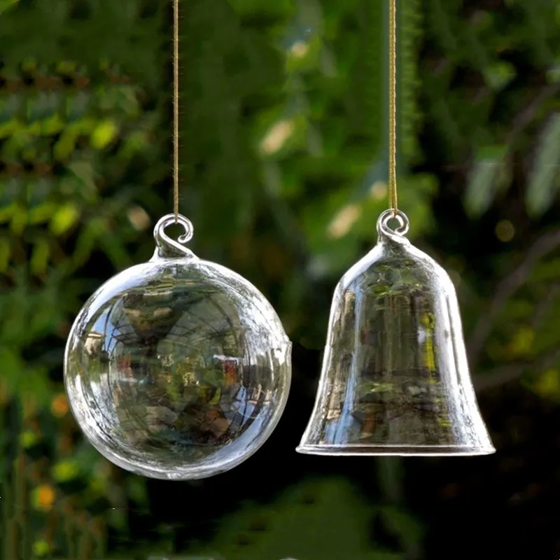 Small Packing Different Diameter=6cm 8cm 10cm 12cm 15cm 20cm Transparent Glass Hock Globe Home Decoration Christmas Ball Pendant