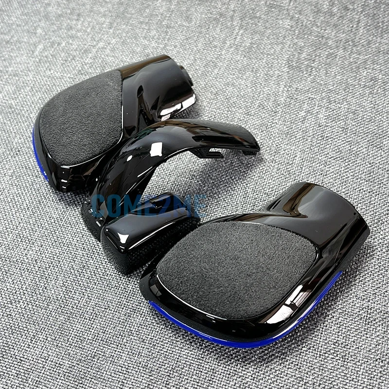 DSG Gear Shift Knob Side Cover Black Chrome Leather Carbon DSG Shift Knob For Vw Golf 6 7 R GTI Passat B8 CC R20 Jetta Mk6 GLI