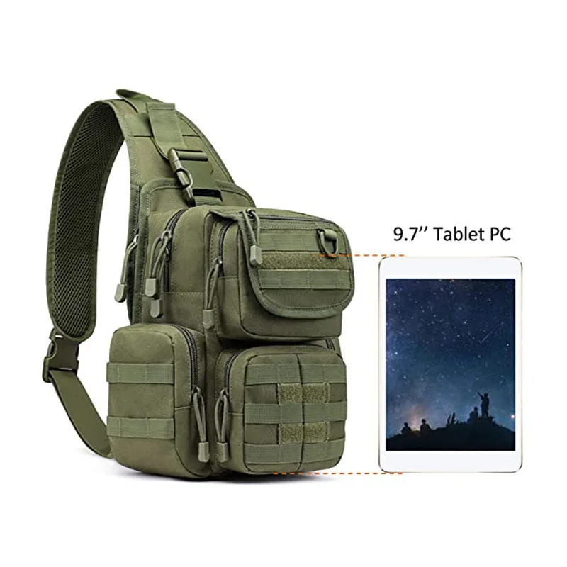 Tactical Chest Sling Bag Men's Riding Bags Hunting Gun Holster Backpacks Climbing Molle Fishing Pouch Archer Shoulder Backpack