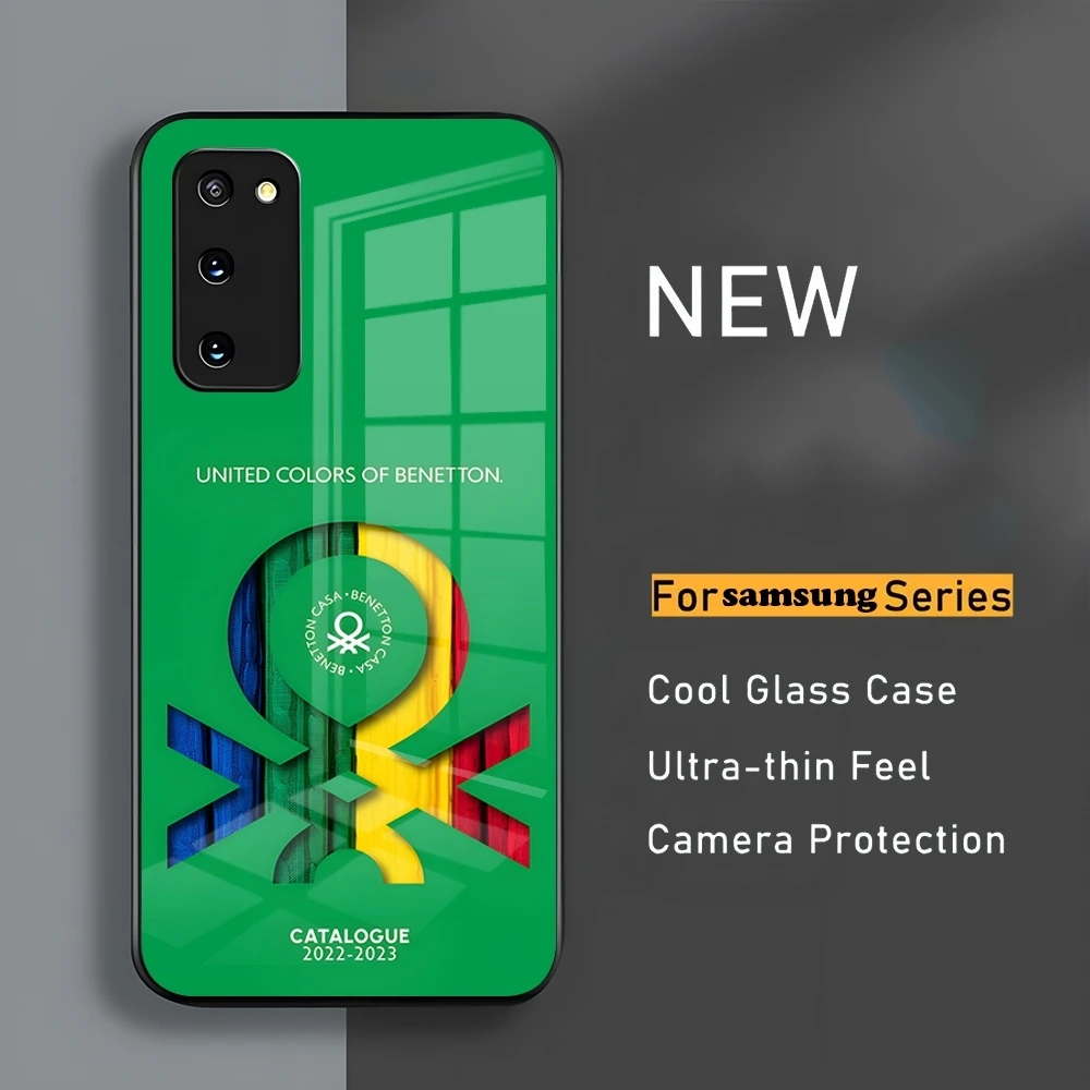 

Clothing brand benetton Phone Case For Samsung S24 23 A54 S21 S22 Ultra A 42 32 52 51 Note 23 S10 E Plus S20 FE Pro A12 glass co